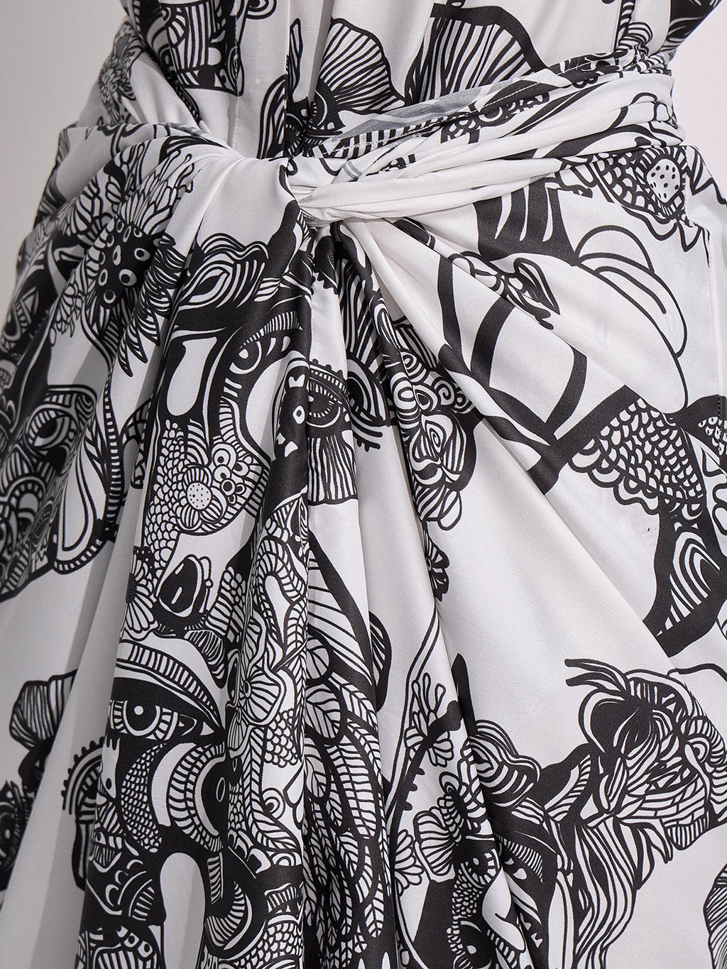 Printed Shirt with Front Twist Skirt Co-ord Set