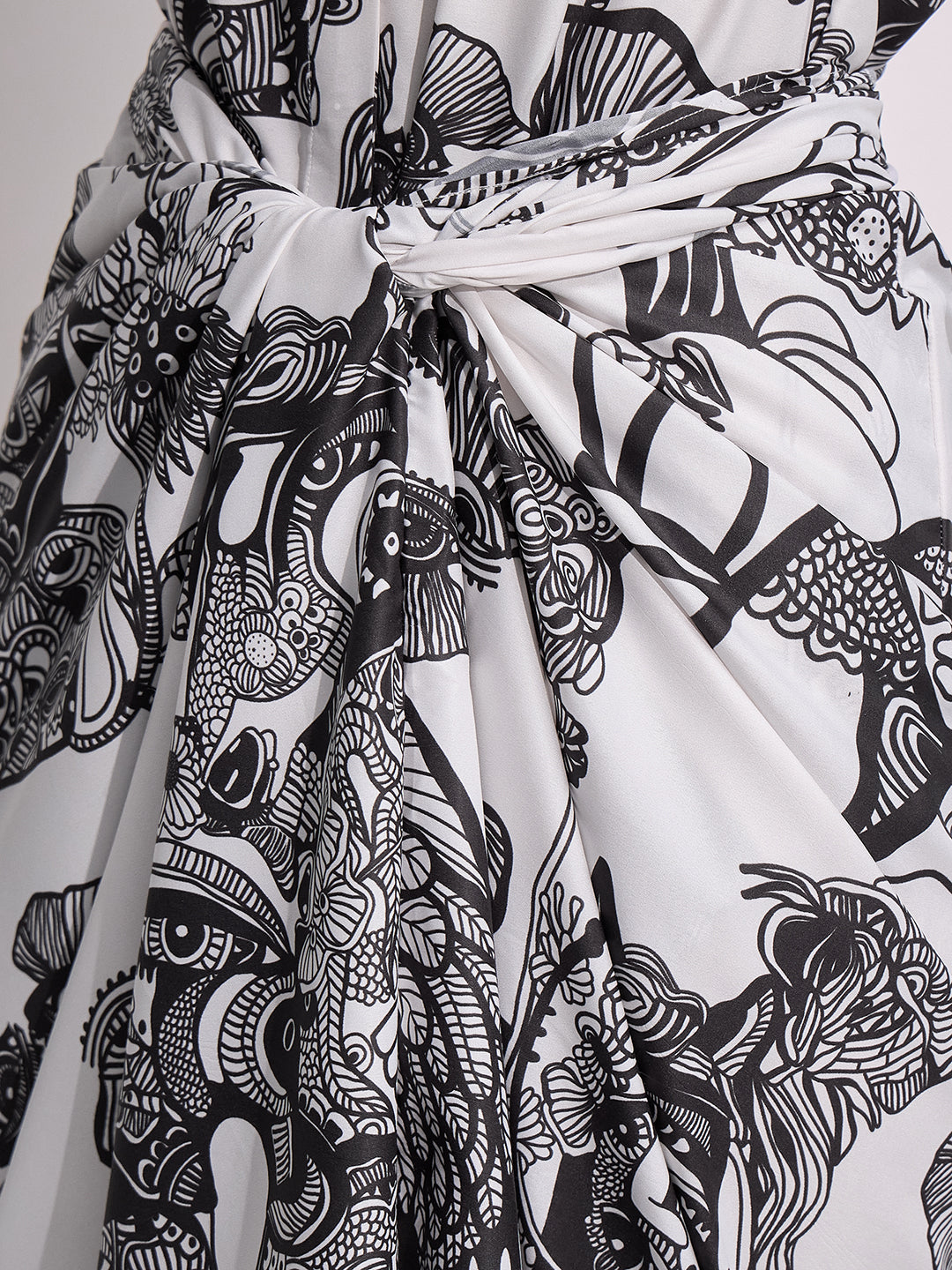 Printed Shirt with Front Twist Skirt Co-ord Set