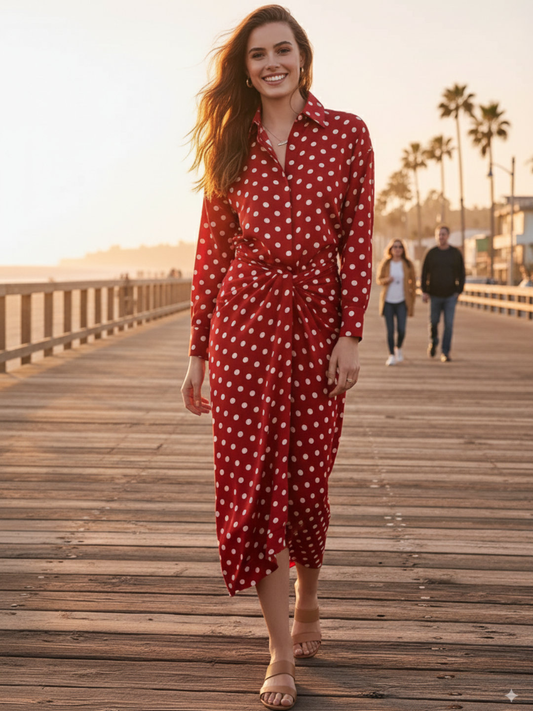 Printed Shirt with Front Twist Skirt Co-ord Set - Pinkkup