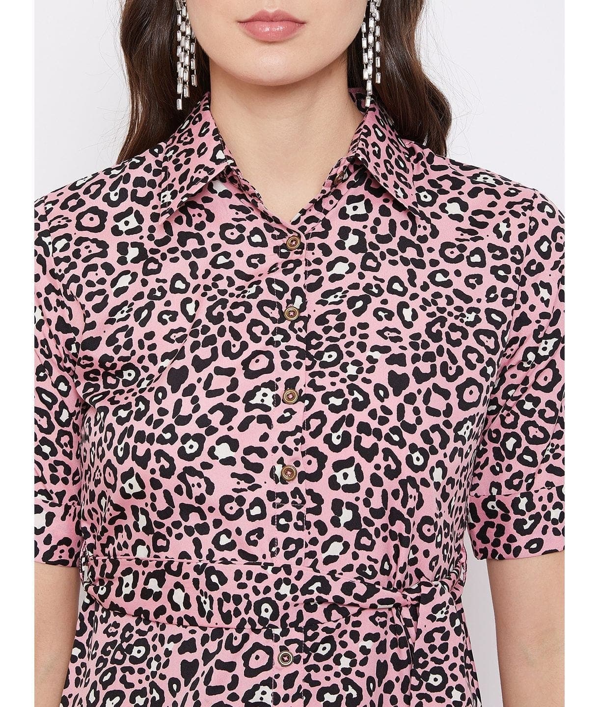 Collar Buttoned Down Shirt Maxi Dress