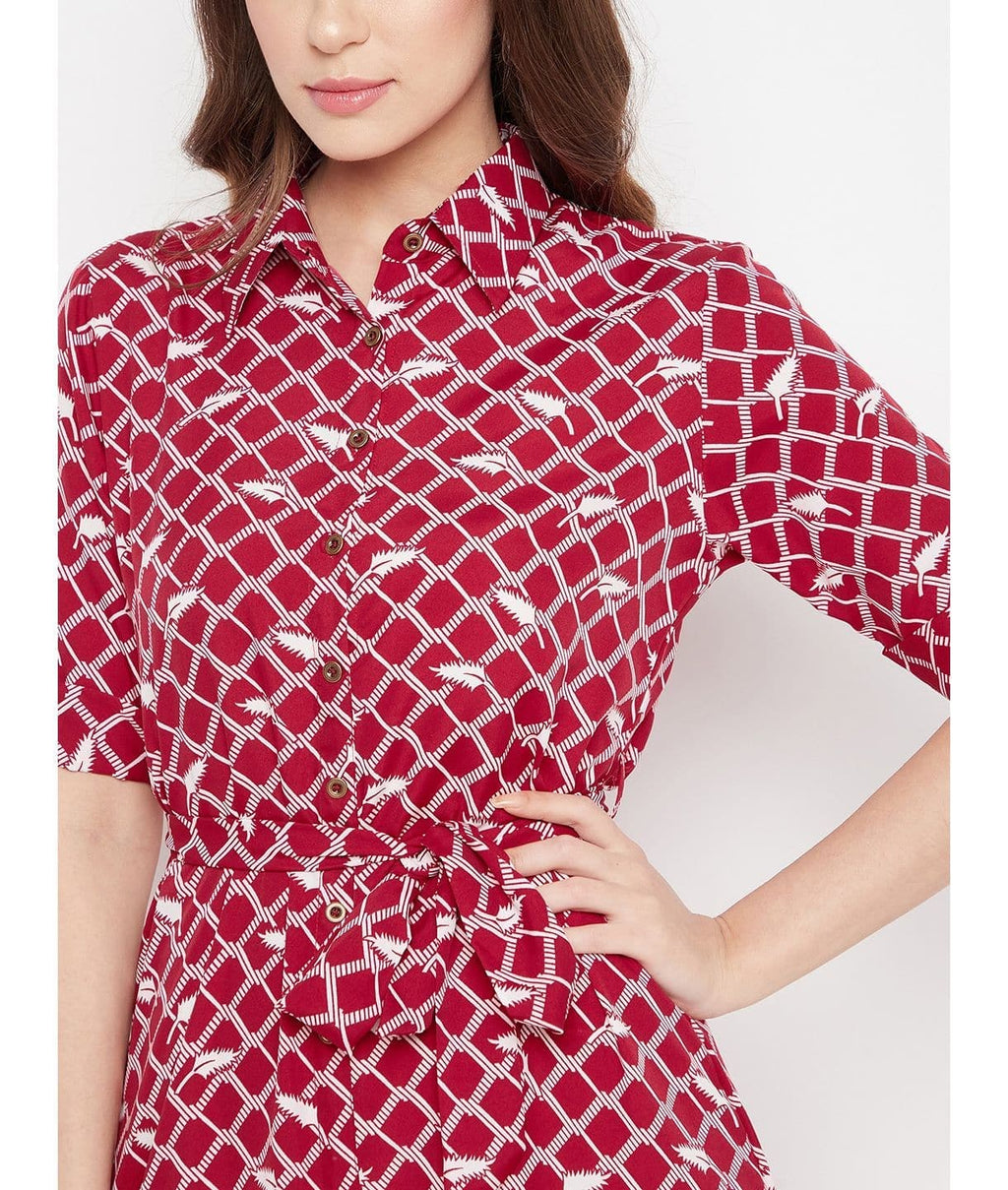 Collar Buttoned Down Shirt Maxi Dress