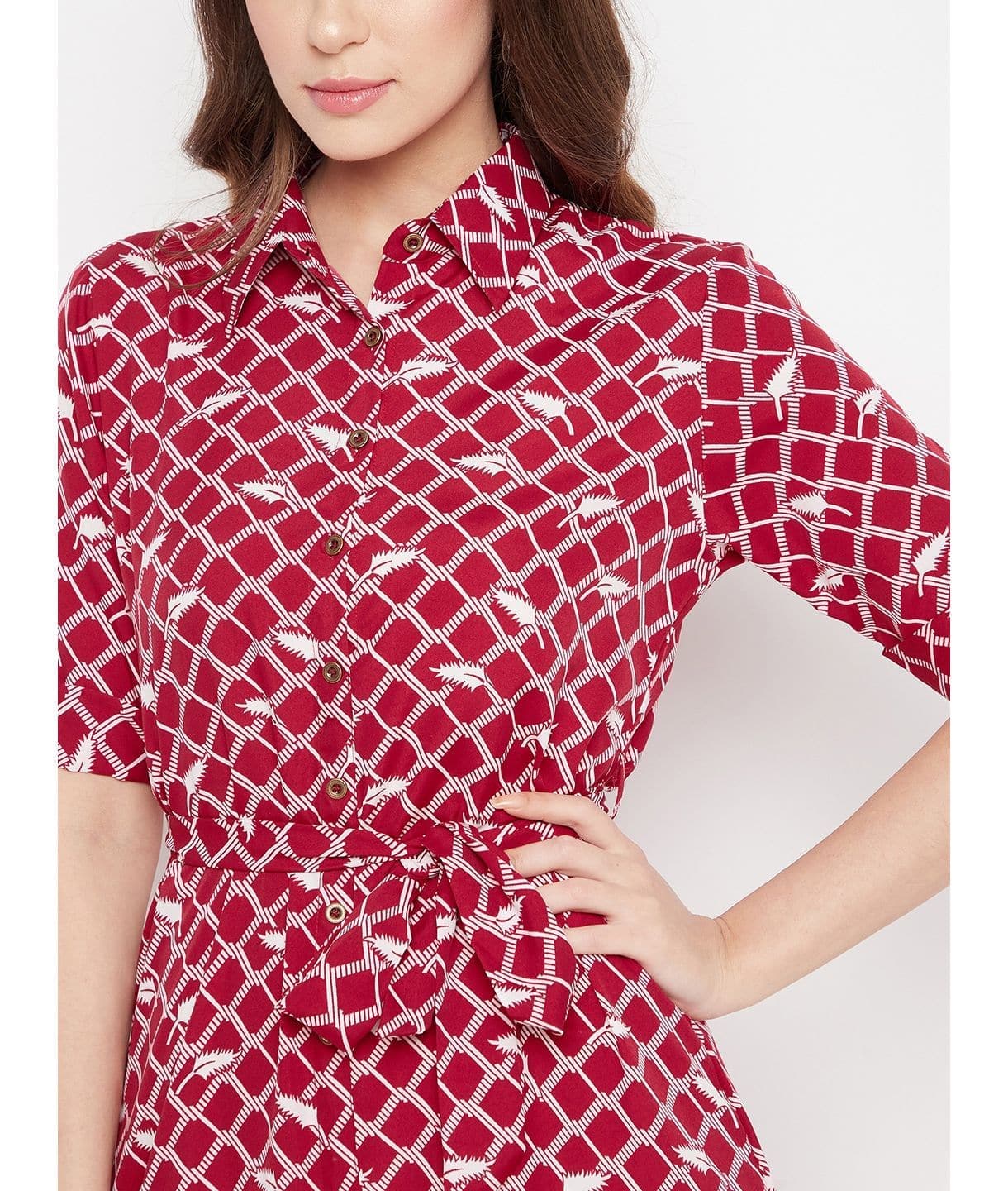 Collar Buttoned Down Shirt Maxi Dress