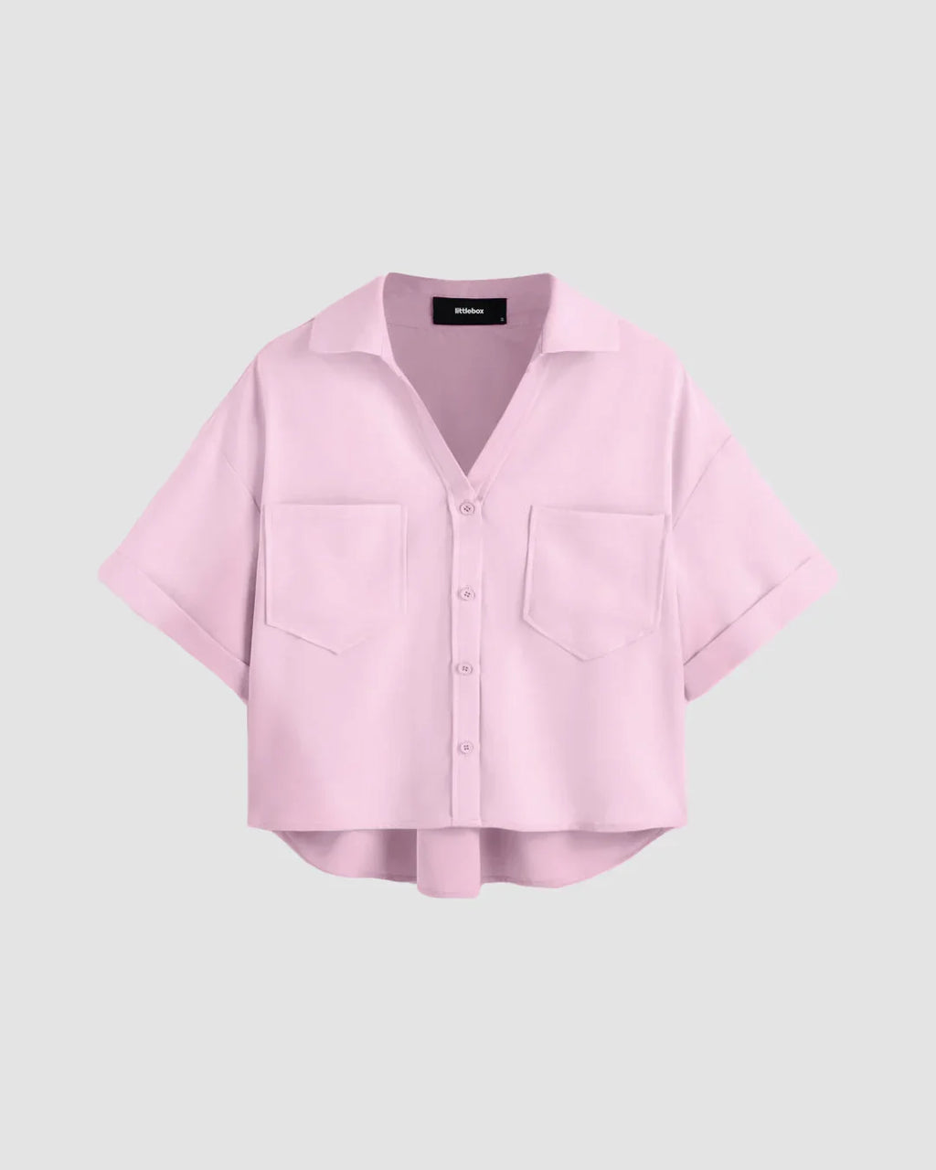 Pink Relaxed Collar Pocket Shirt