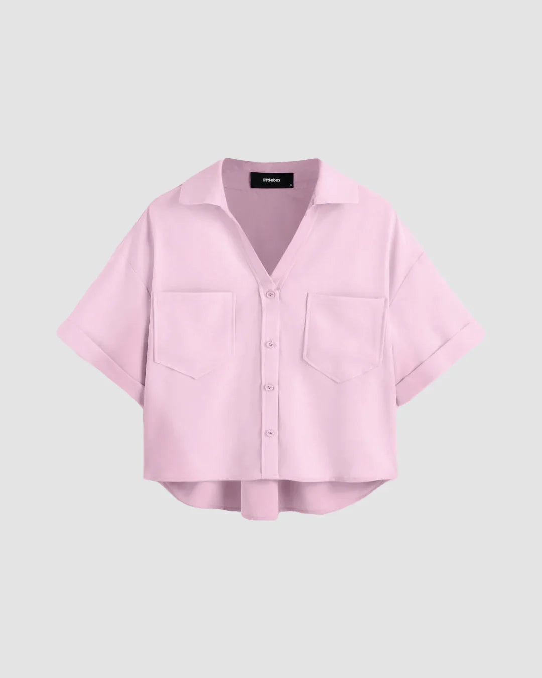 Pink Relaxed Collar Pocket Shirt