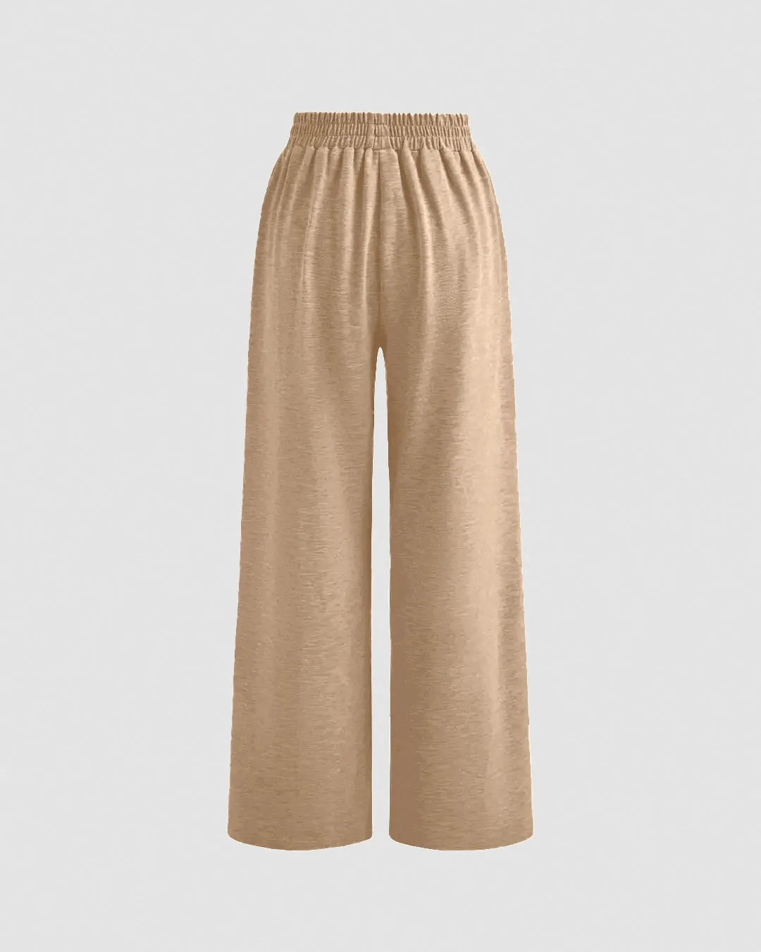 Solid Button Sleeveless Top With Solid Wide Leg Trousers In Tanin Brown
