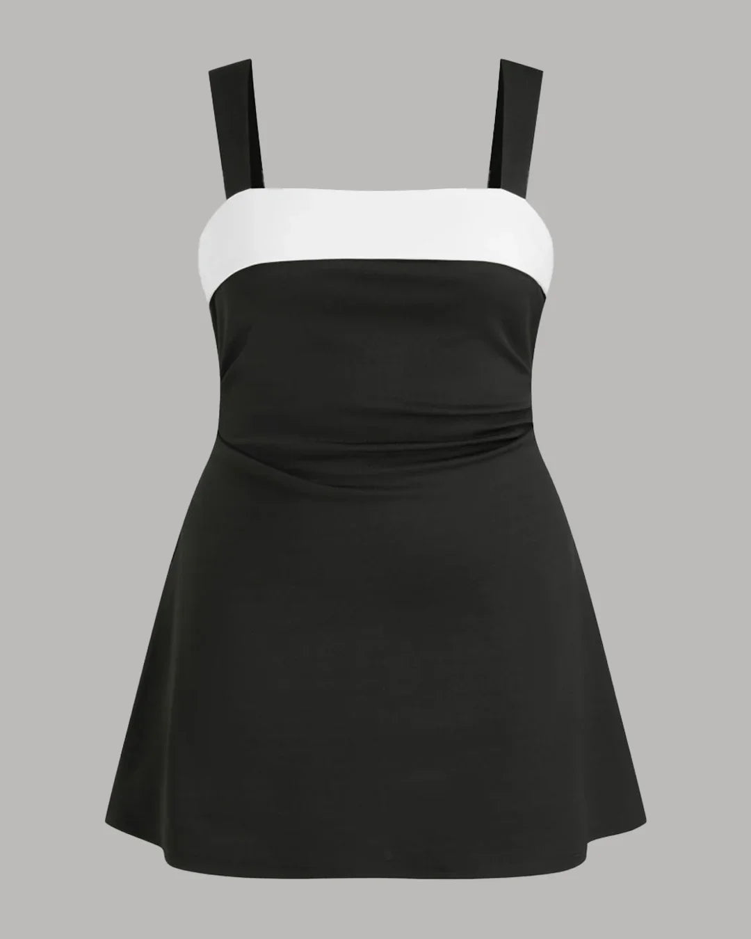 Colorblock Square Neck Sleeveless Mini Dress Curve & Plus