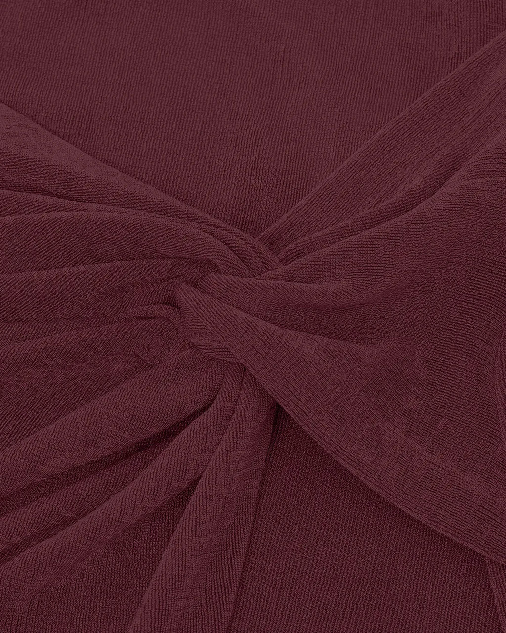 High-Waist Draped Side-Slit Midi Skirt in Maroon