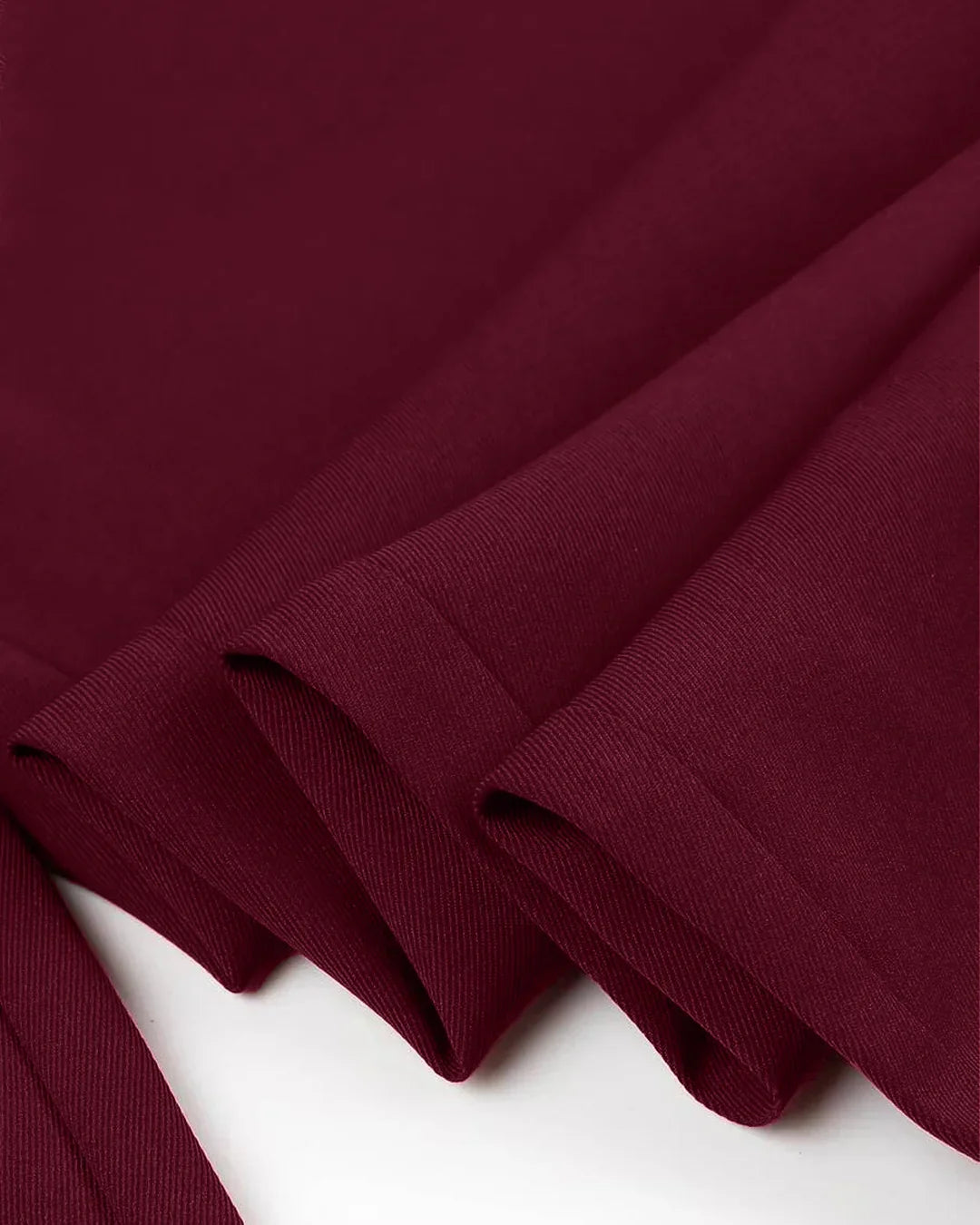 Solid Tailored Blazer & Straight Trousers Co-Ord Set in Burgundy