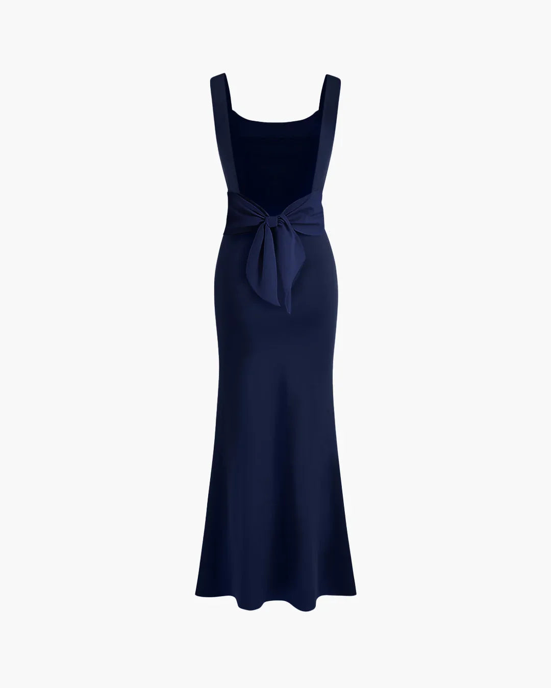 Scoop Neck Backless Bodycon Dress in Navy Blue
