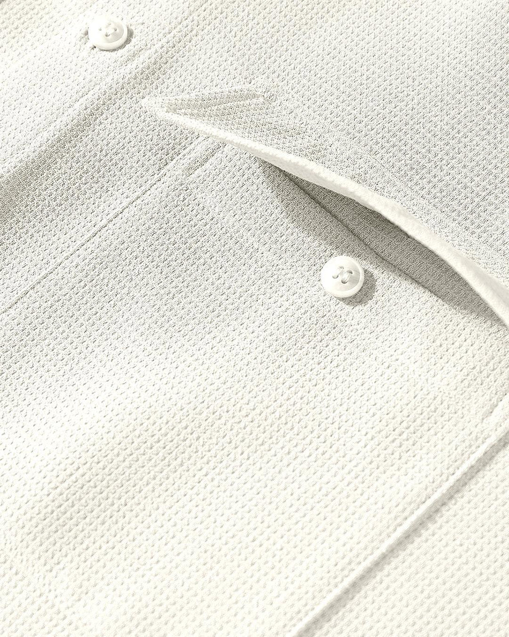 Men Basic Front Flap Pocket Cream Shirt & Drawstring Waist Shorts Set