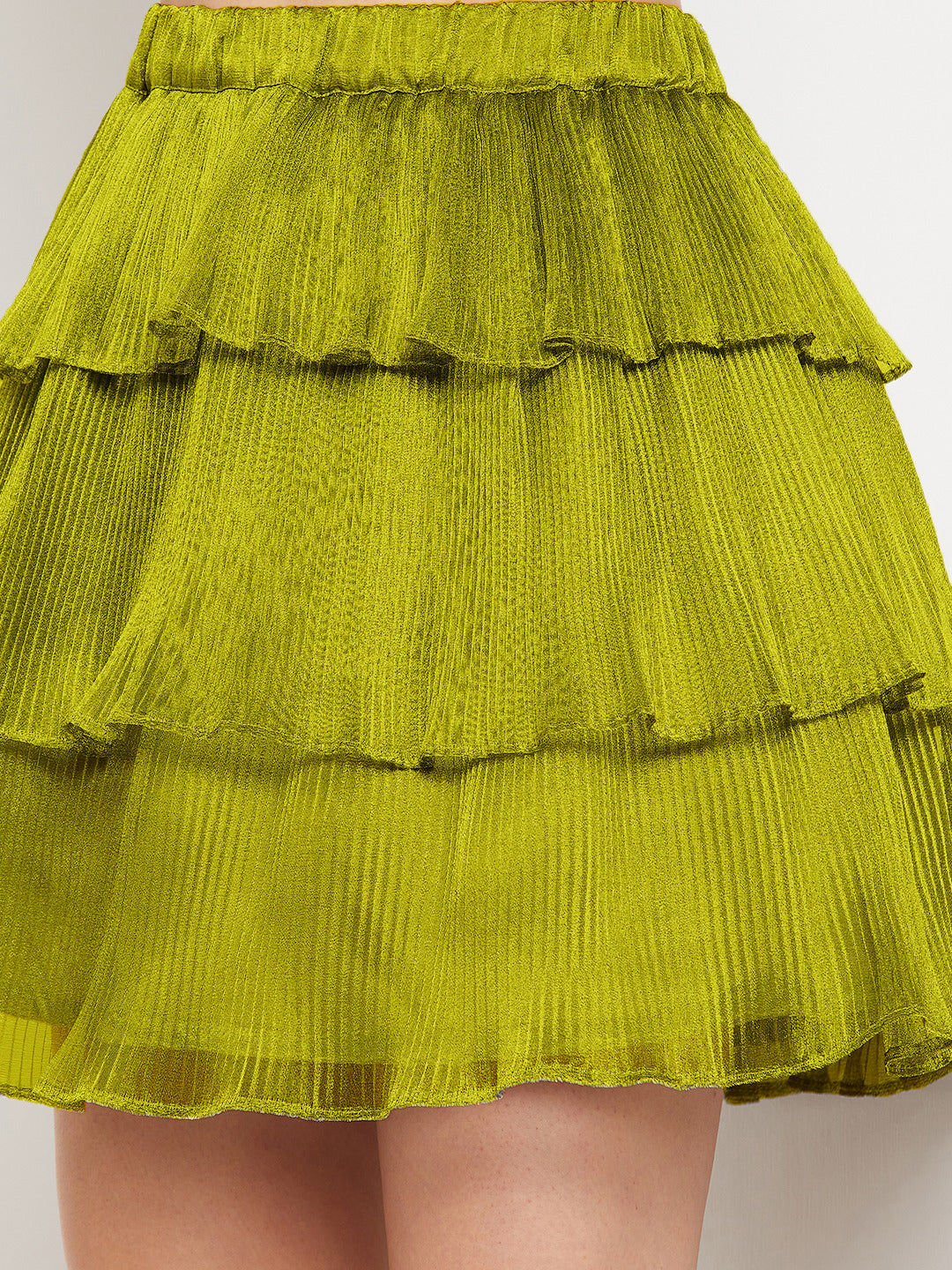 Short Ruffle Pleated Organza Skirt