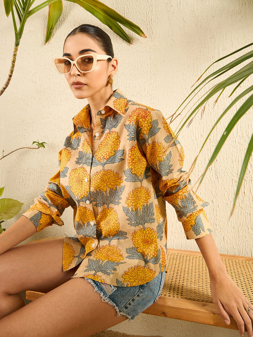 Printed Cotton Shirt - Pinkkup