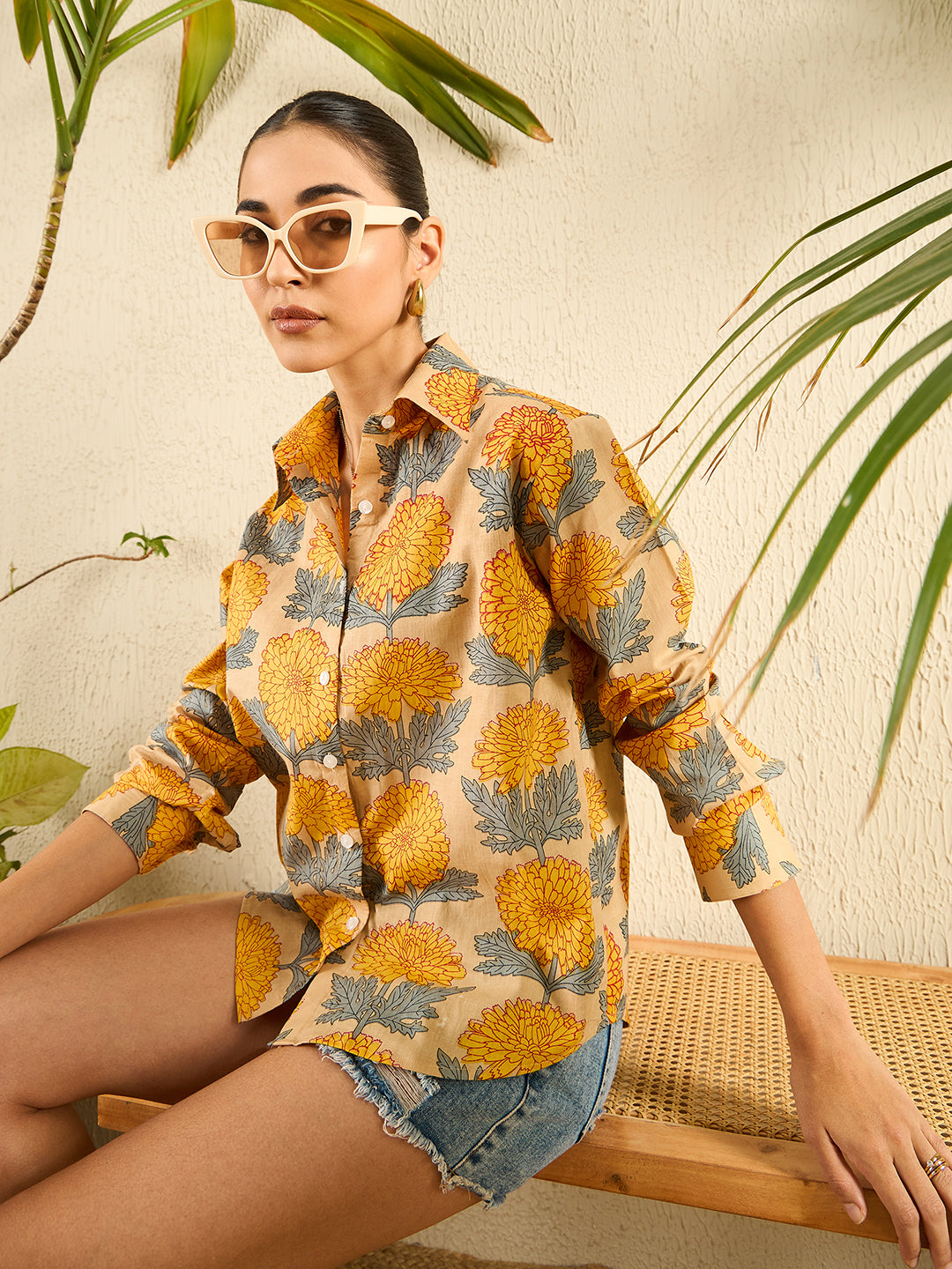 Printed Cotton Shirt - Pinkkup