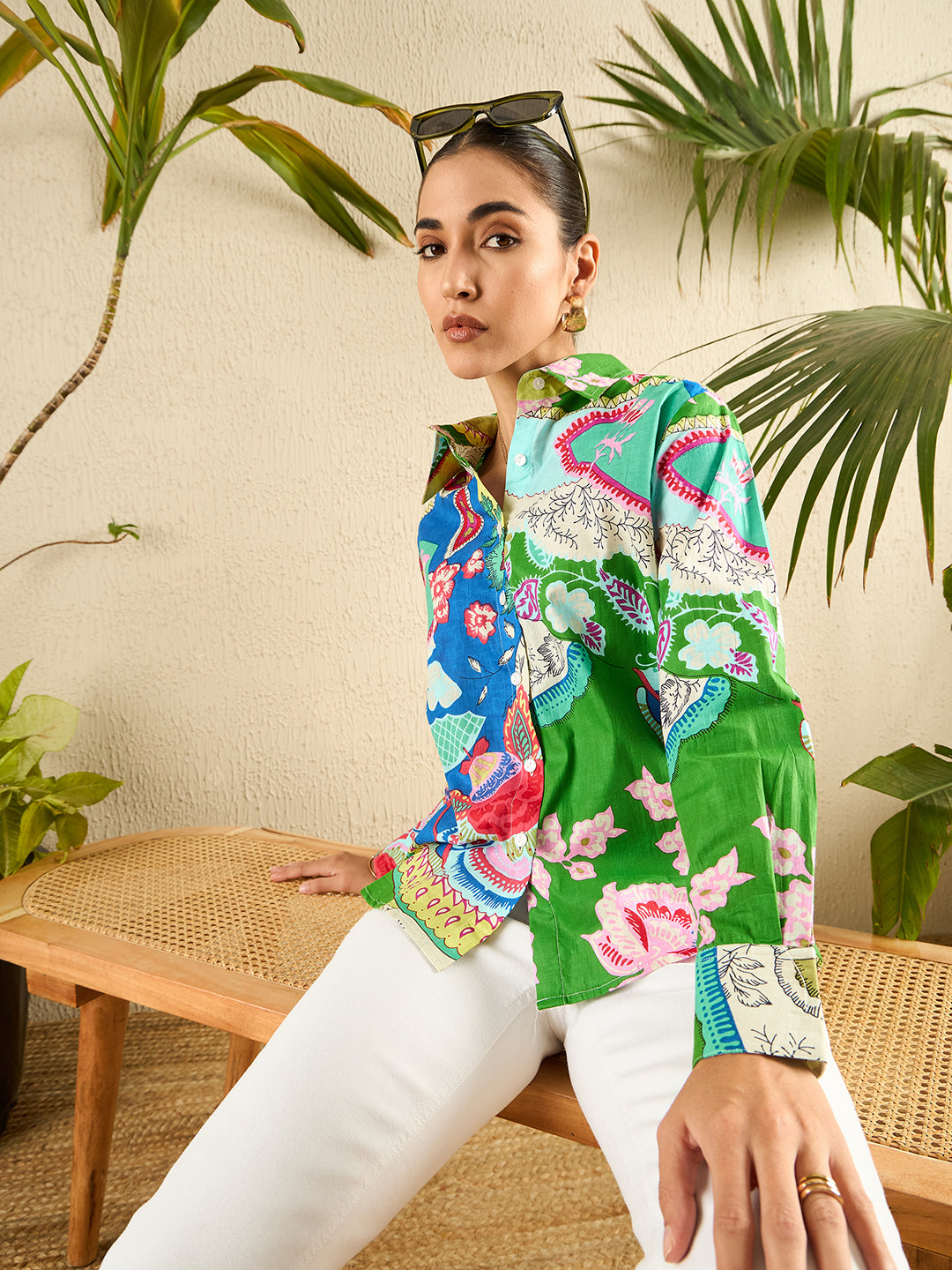 Printed Cotton Shirt - Pinkkup