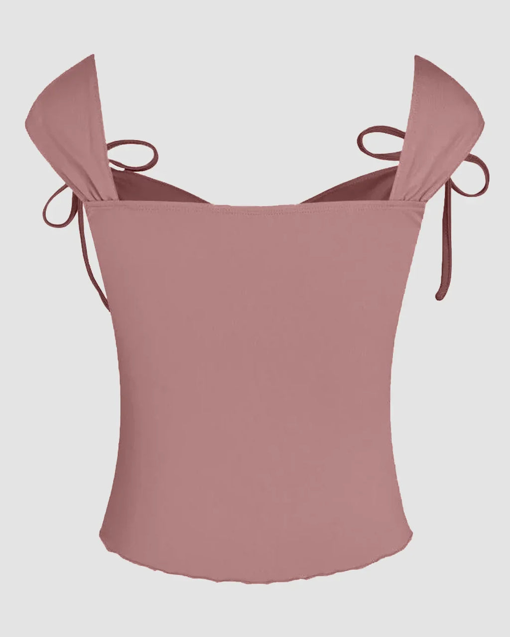 Tie Strap Sweetheart Neck Sleeveless Top in Dusty Pink