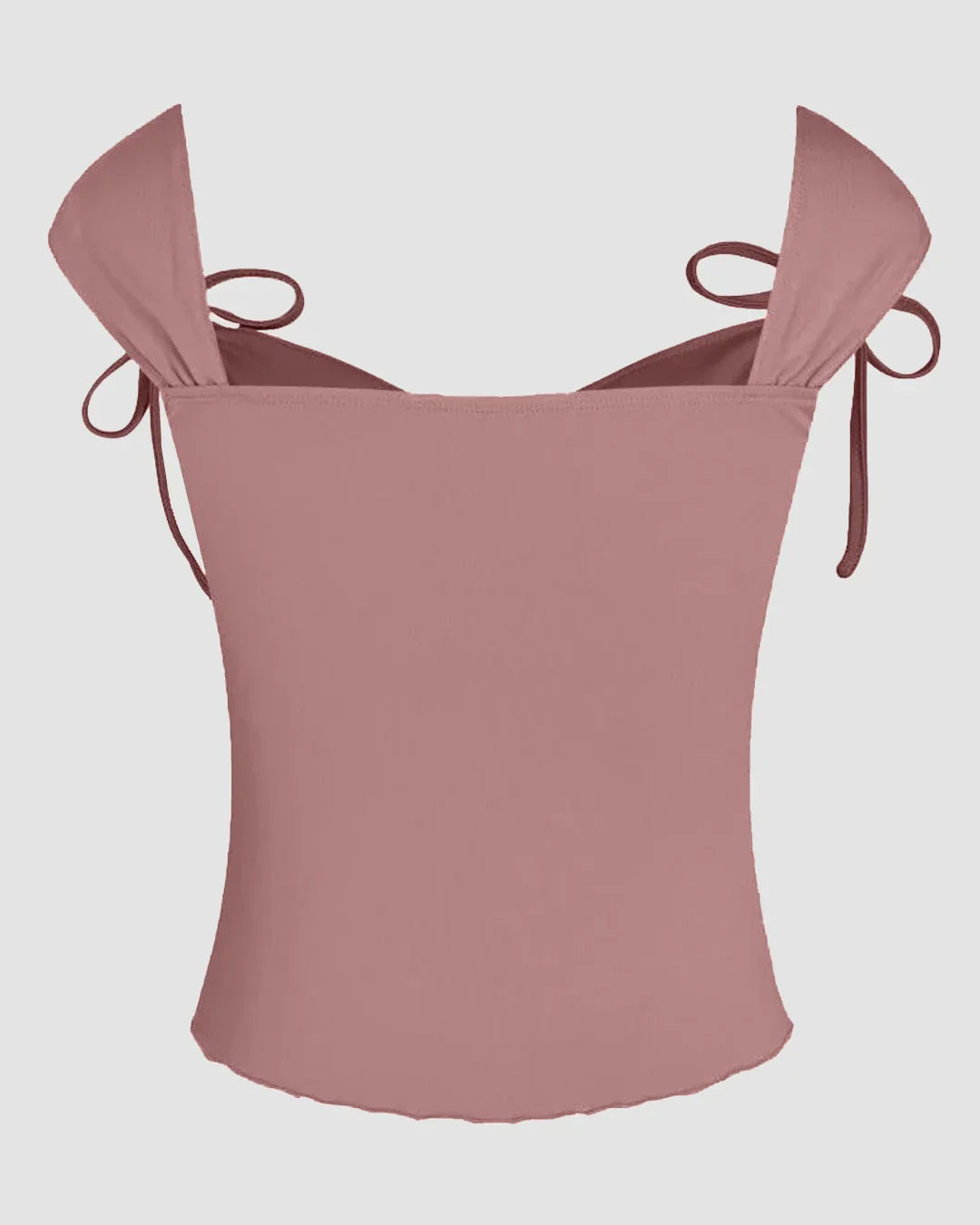 Tie Strap Sweetheart Neck Sleeveless Top in Dusty Pink