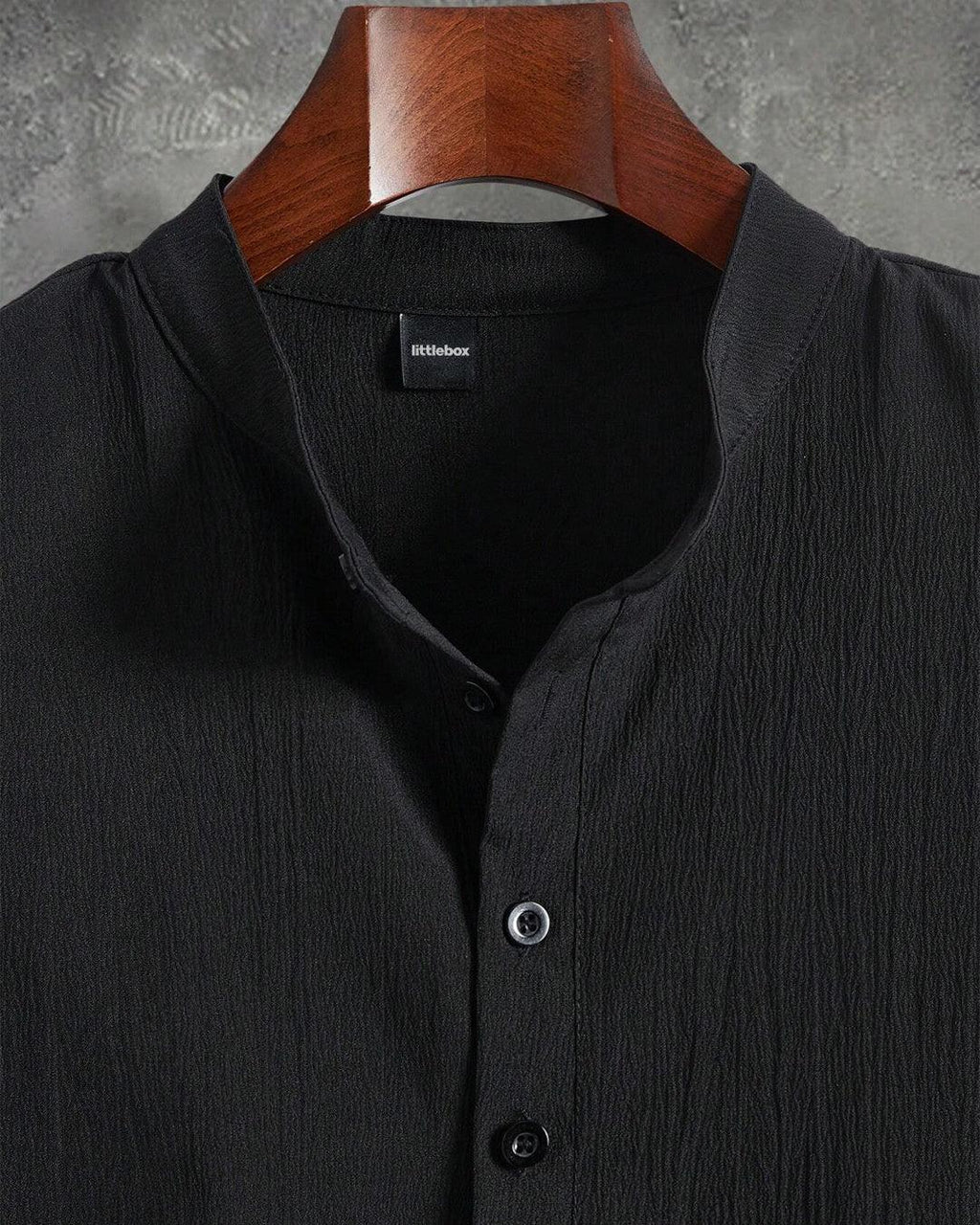 Men Solid Color Half-Button Short Sleeve Shirt And Pocketed Long Pants Summer Casual Set