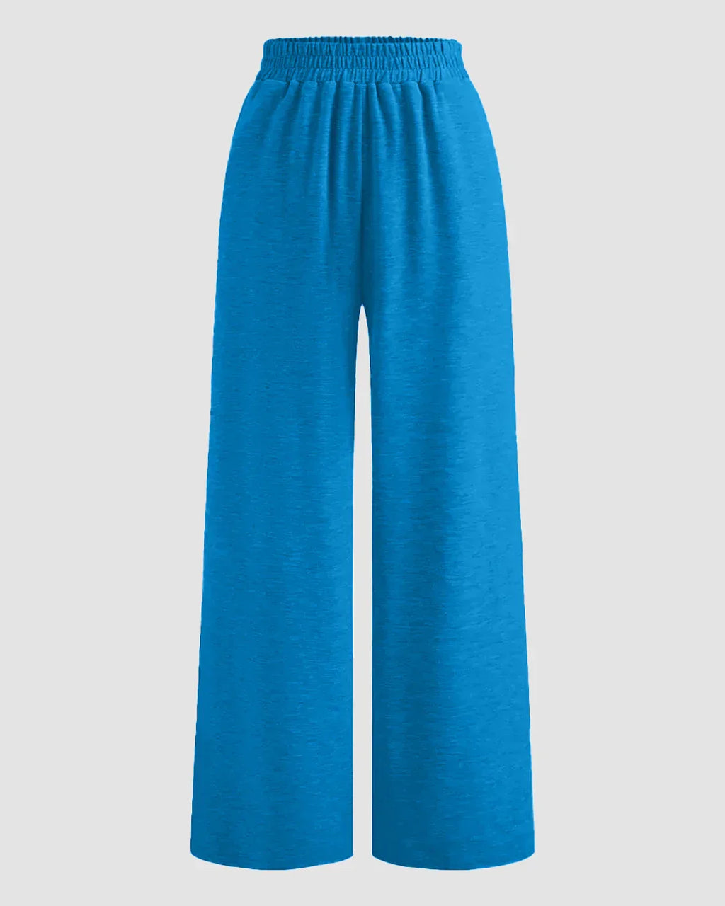 Solid Button Sleeveless Top With Solid Wide Leg Trousers In Eclectic Blue