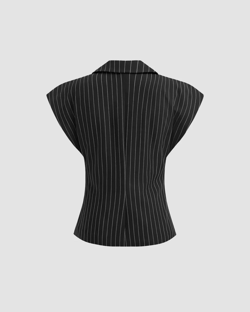 Statement Sleeveless Blazer Top with Single Button Closure