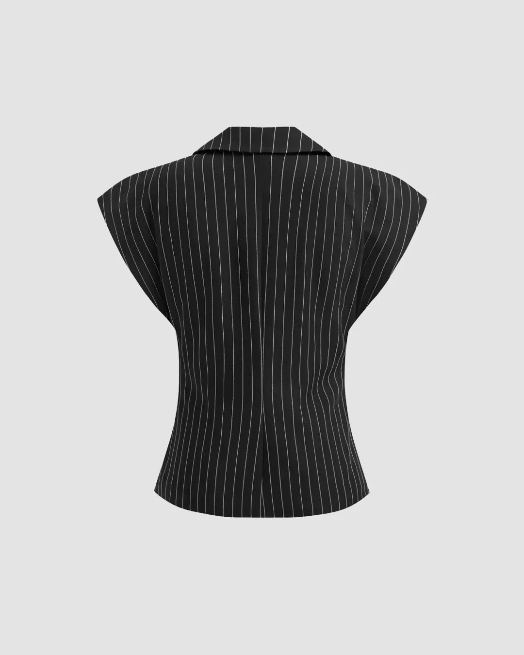 Statement Sleeveless Blazer Top with Single Button Closure