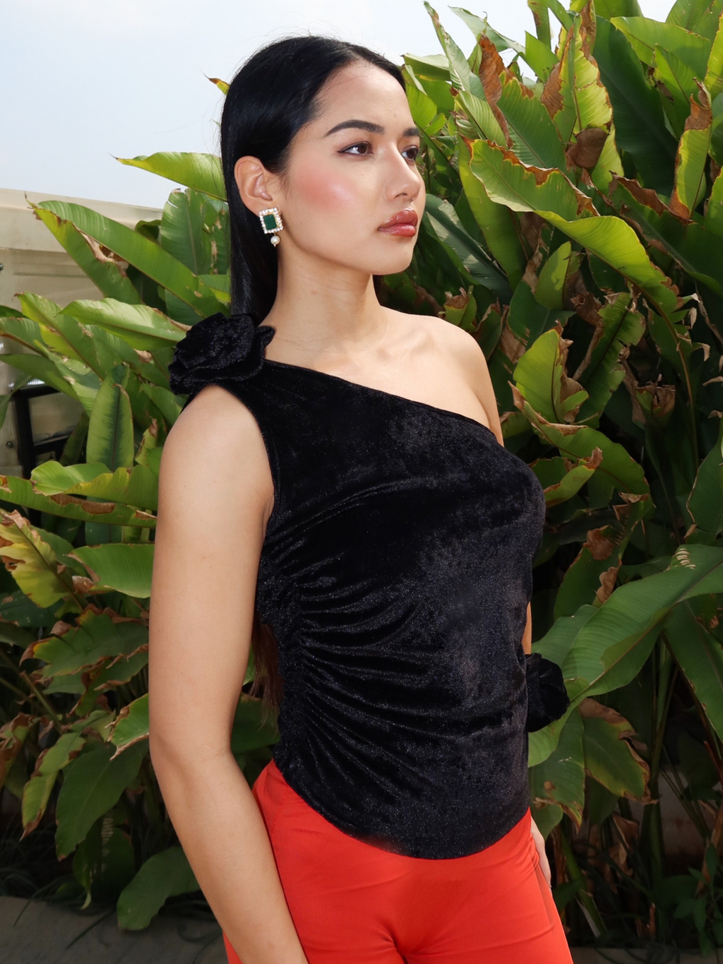 Stretchable Falling In Rose Top