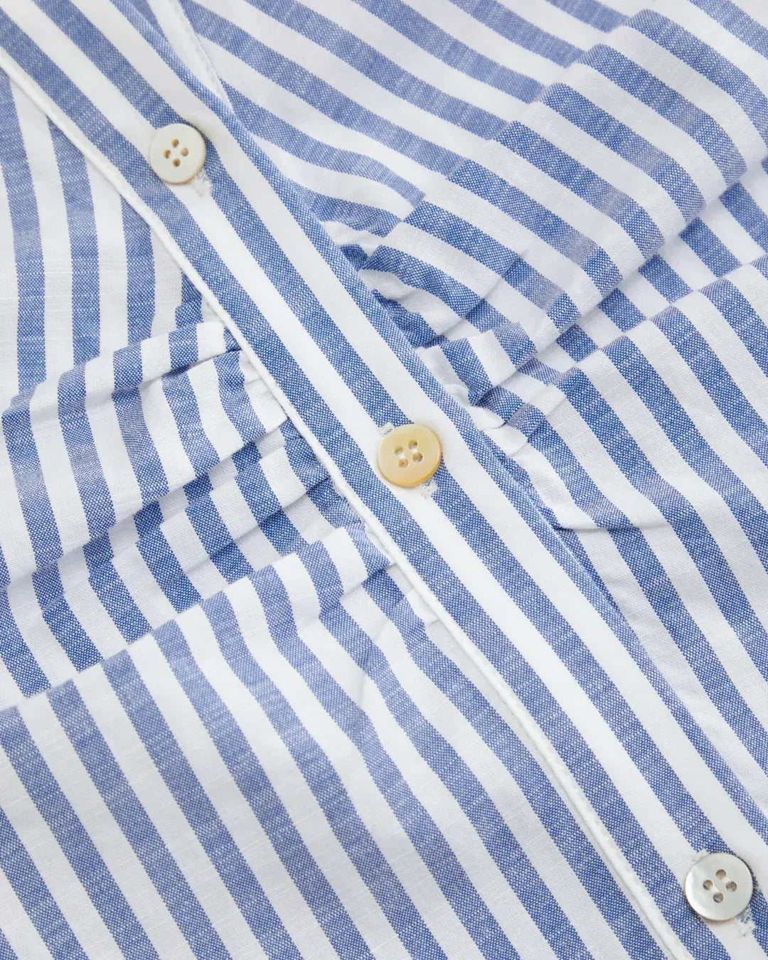 Blue Striped Flared Full Sleeve Shirt Curve & Plus