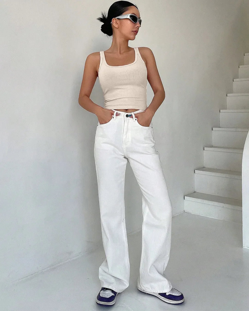 Apricot Ribbed Tank Top