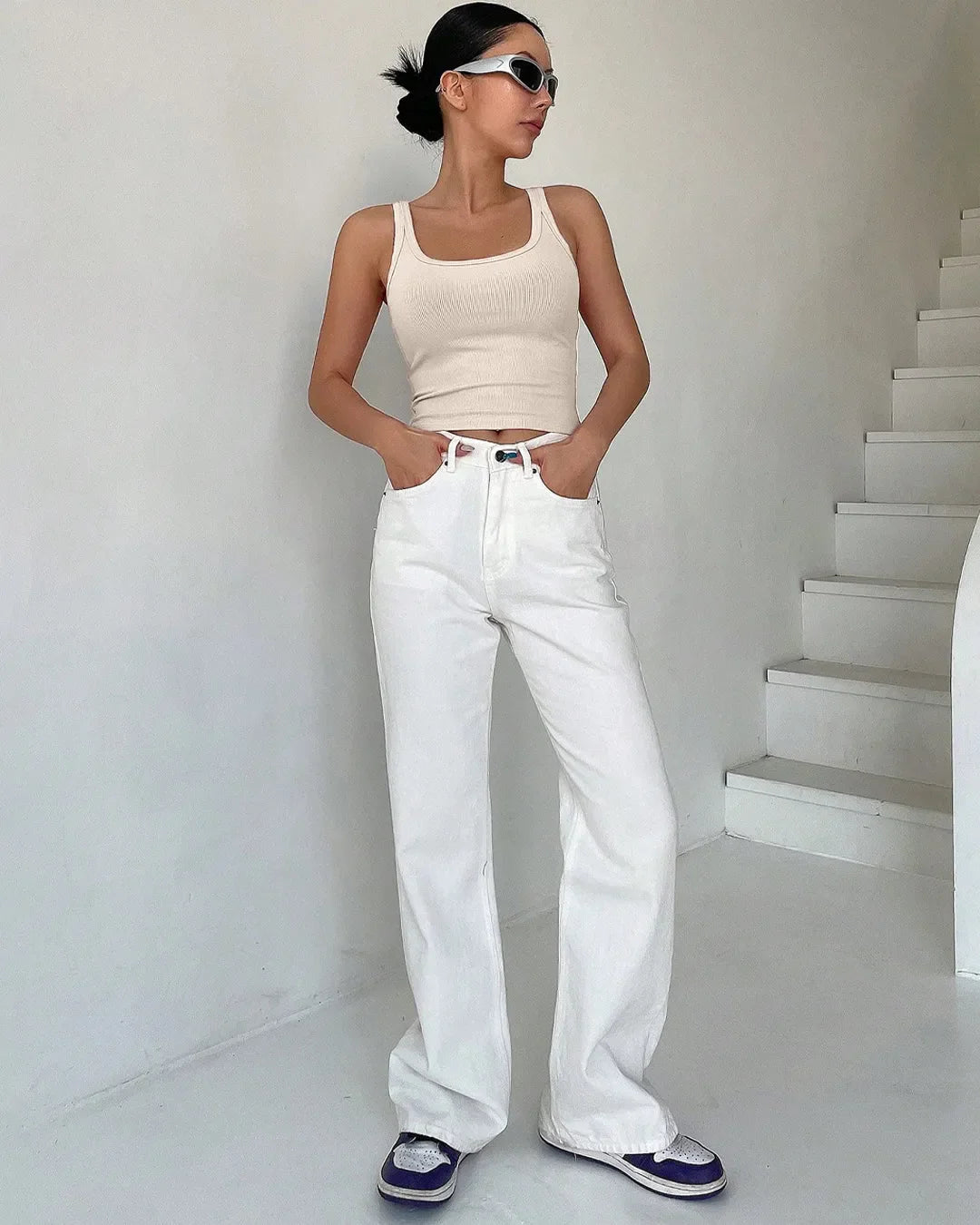 Apricot Ribbed Tank Top