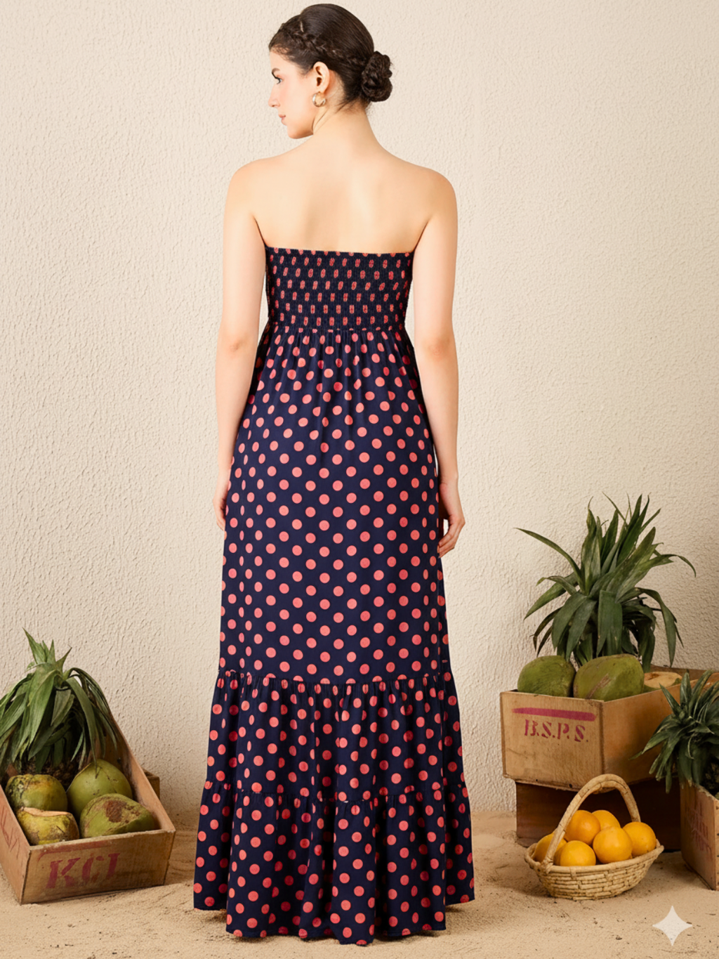 Strapless Smocked Maxi Dress