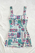 Multicolor Printed Sleeveless A-Line Mini Dress