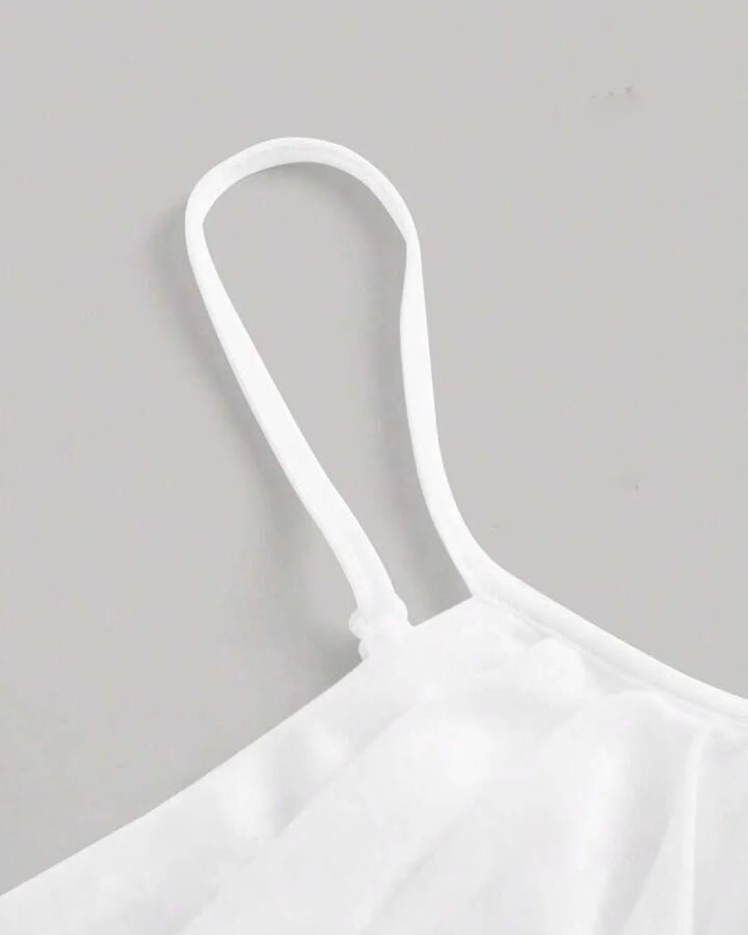 Y2K Solid Ruched Mesh Cami White Top
