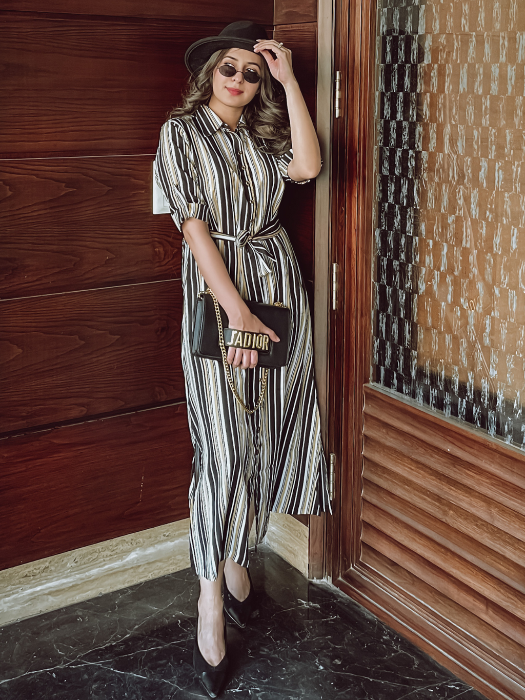 Collar Buttoned Down Shirt Maxi Dress - Pinkkup