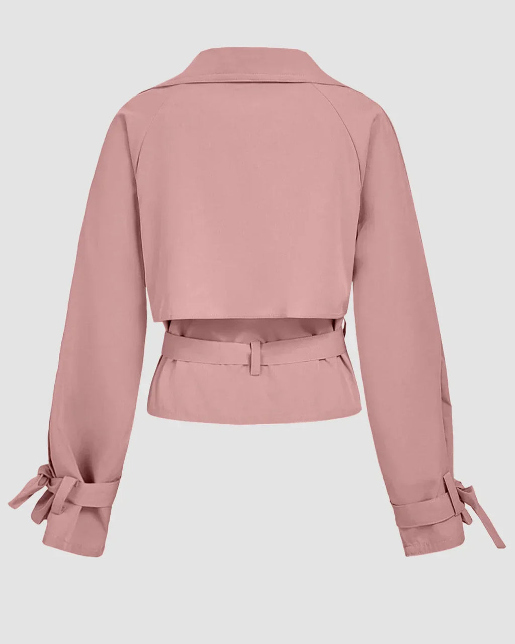 Belted Lapel Collar Cropped Waistcoat in Pink