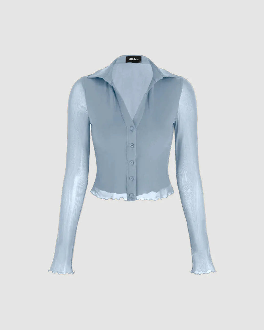 Collared Button Up Full Sleeve Dusty Blue Shirt