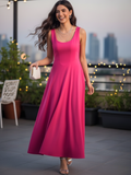 Stretchable Corset Fit & Flare Midi Dress - Pinkkup