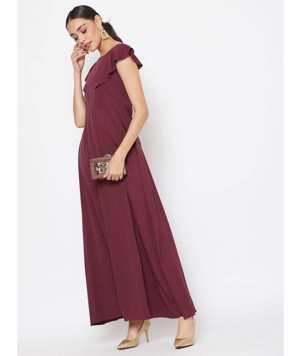 Flared Ruffle Maxi Gown
