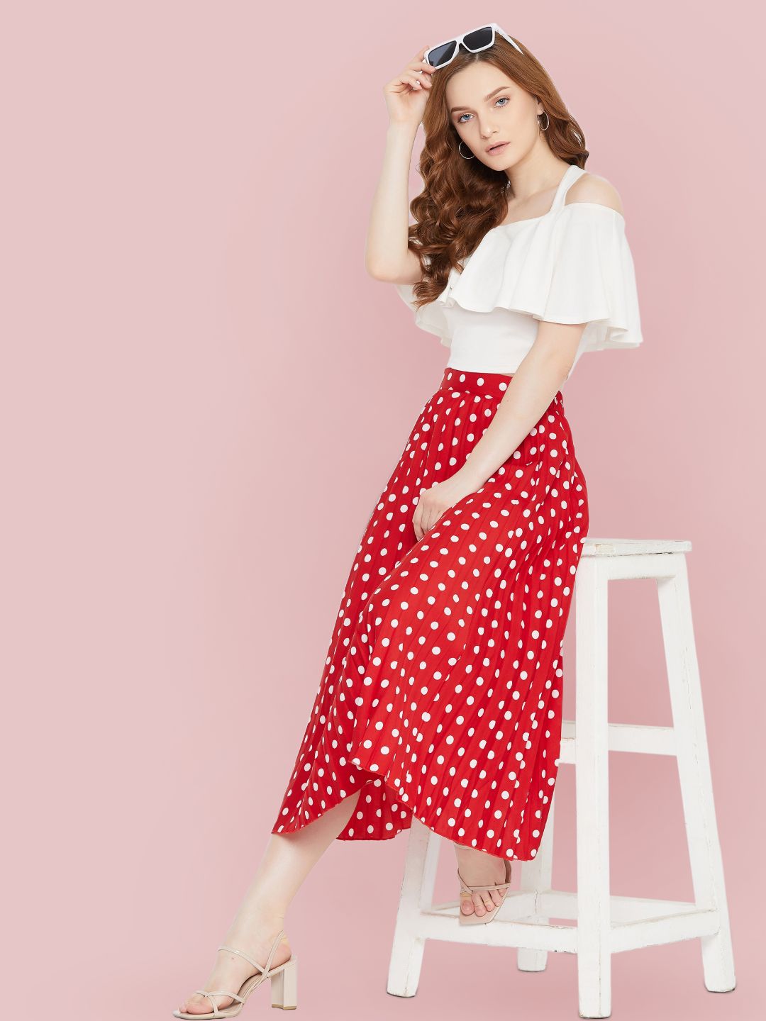 Pleated Midi Skirt - Pinkkup