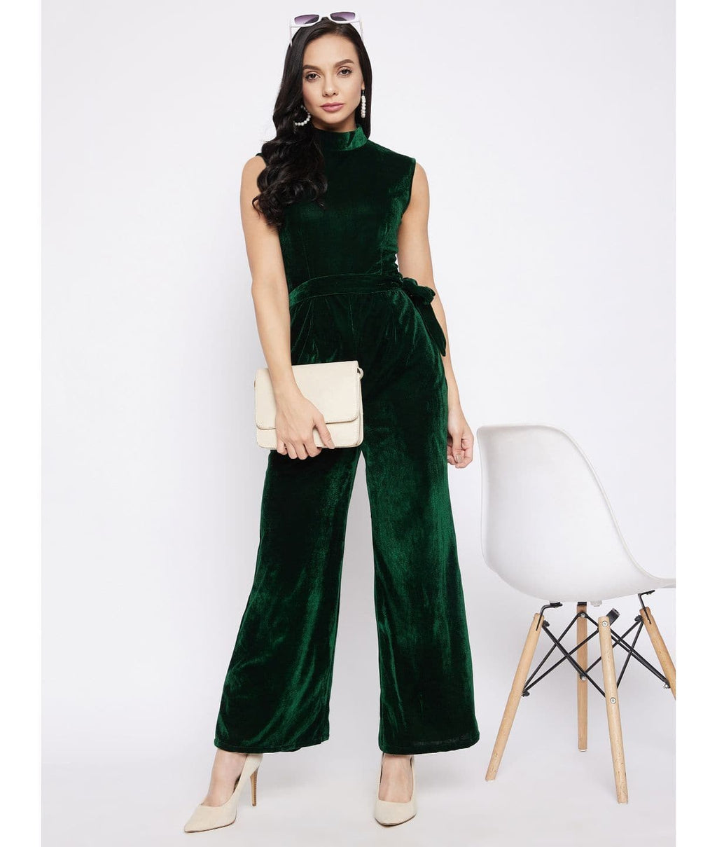 Stretchable Velvet Jumpsuit