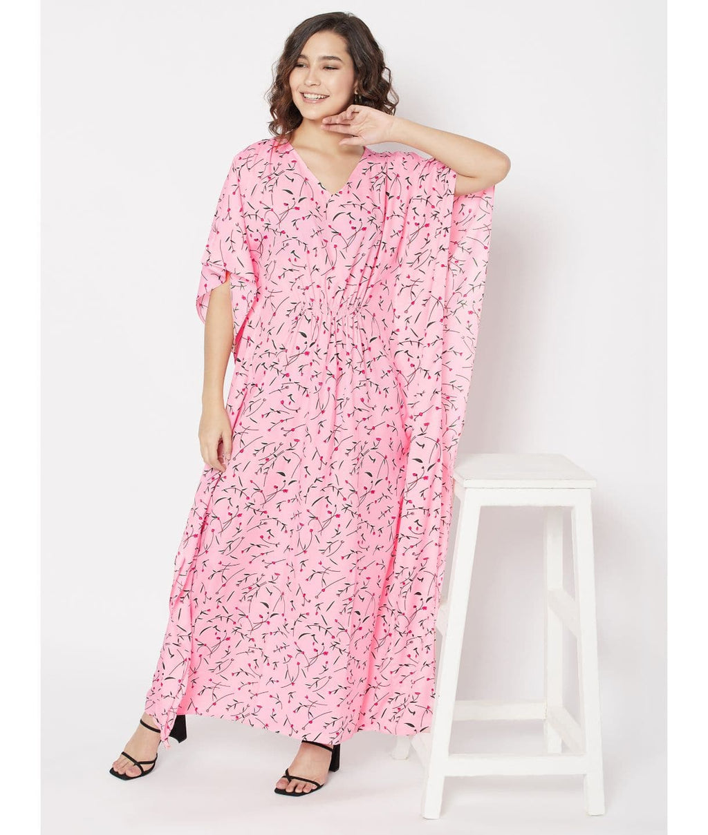 Comfortable Printed Kaftan/Nightie. - Pinkkup