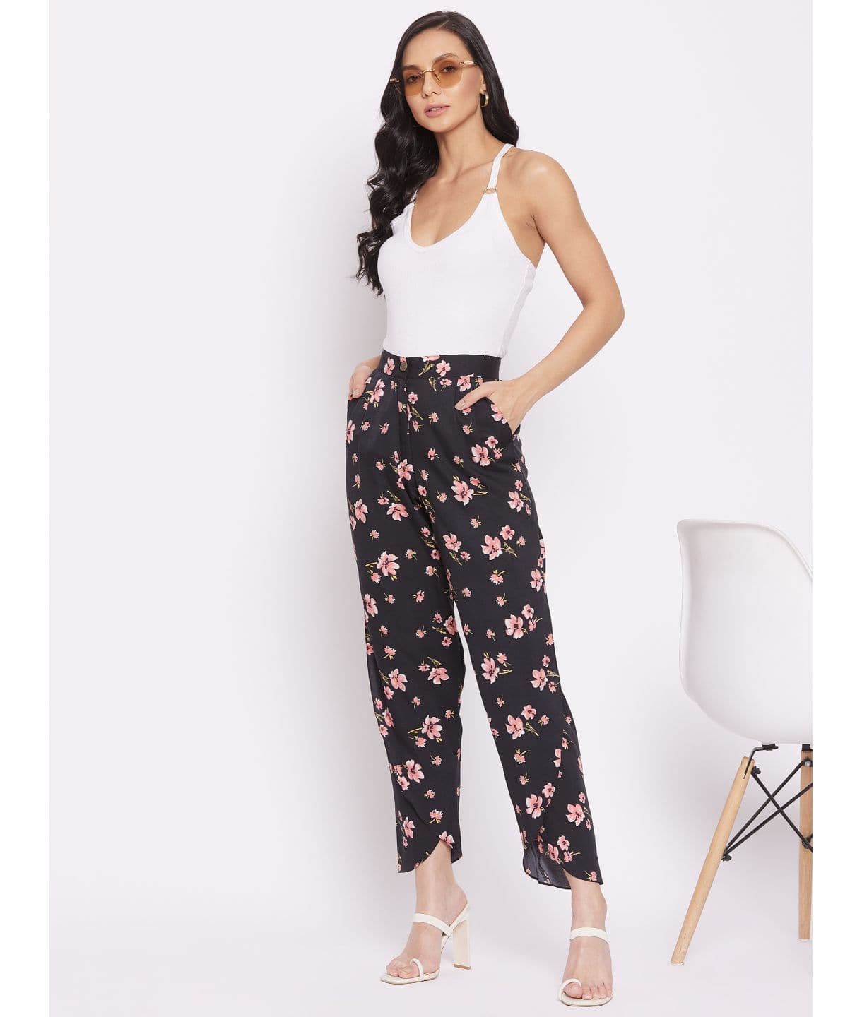 Adjustable Crepe Tulip Pants - Pinkkup