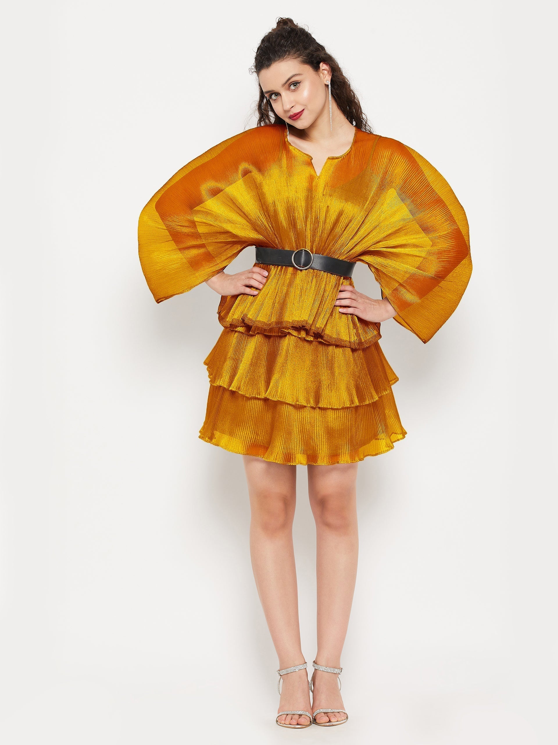Short Ruffle Pleated Organza Skirt