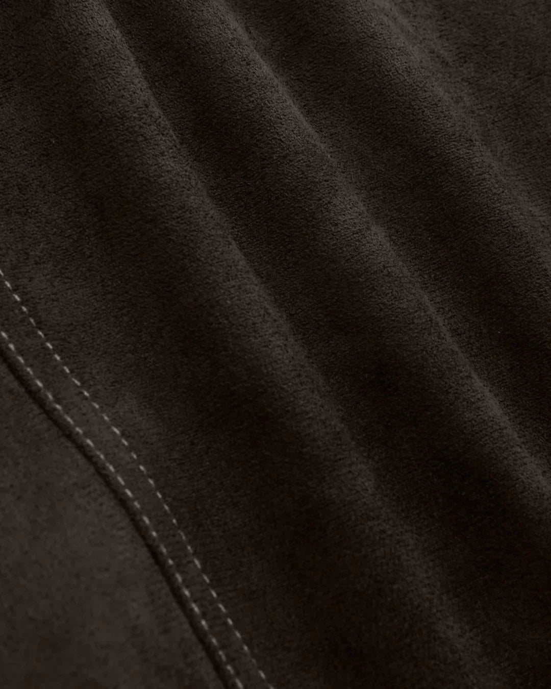 Suede Low Rise Solid Button Mini Skirt in Coco