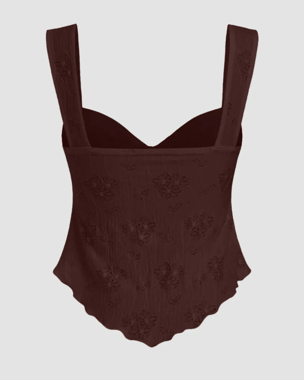 Lace Sweetheart Bowknot Tank Top in Brown