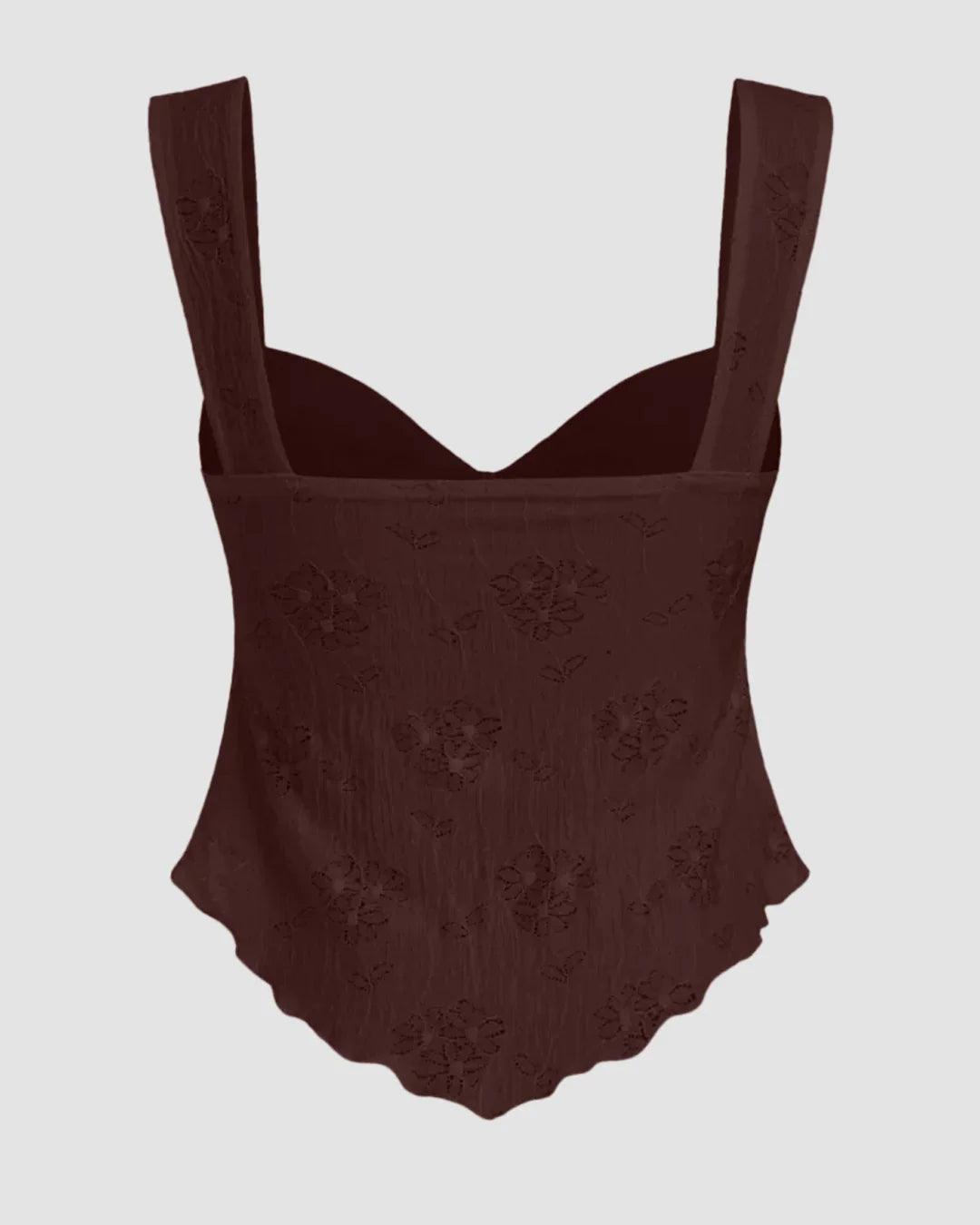 Lace Sweetheart Bowknot Tank Top in Brown