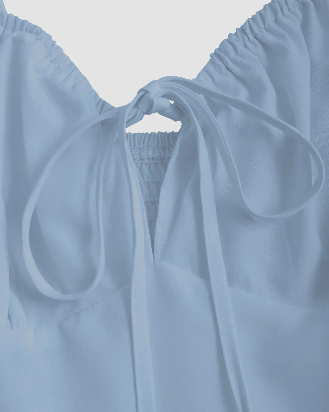 Solid Color High Split Casual Spaghetti Strap Midi Dress In English Blue
