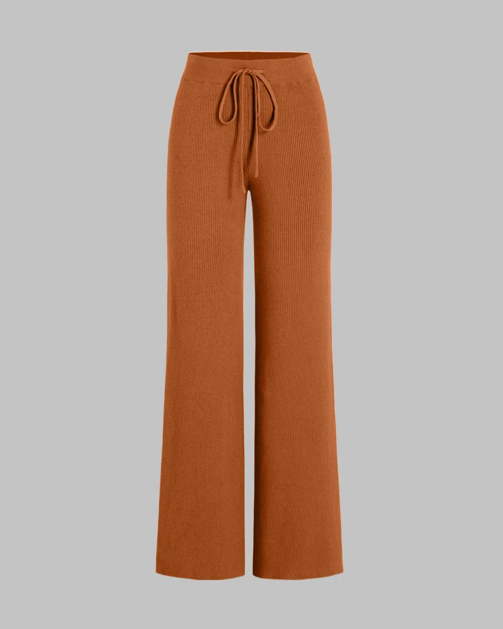 Burnt Orange Summer Ribbed Top & Trouser Coord Set
