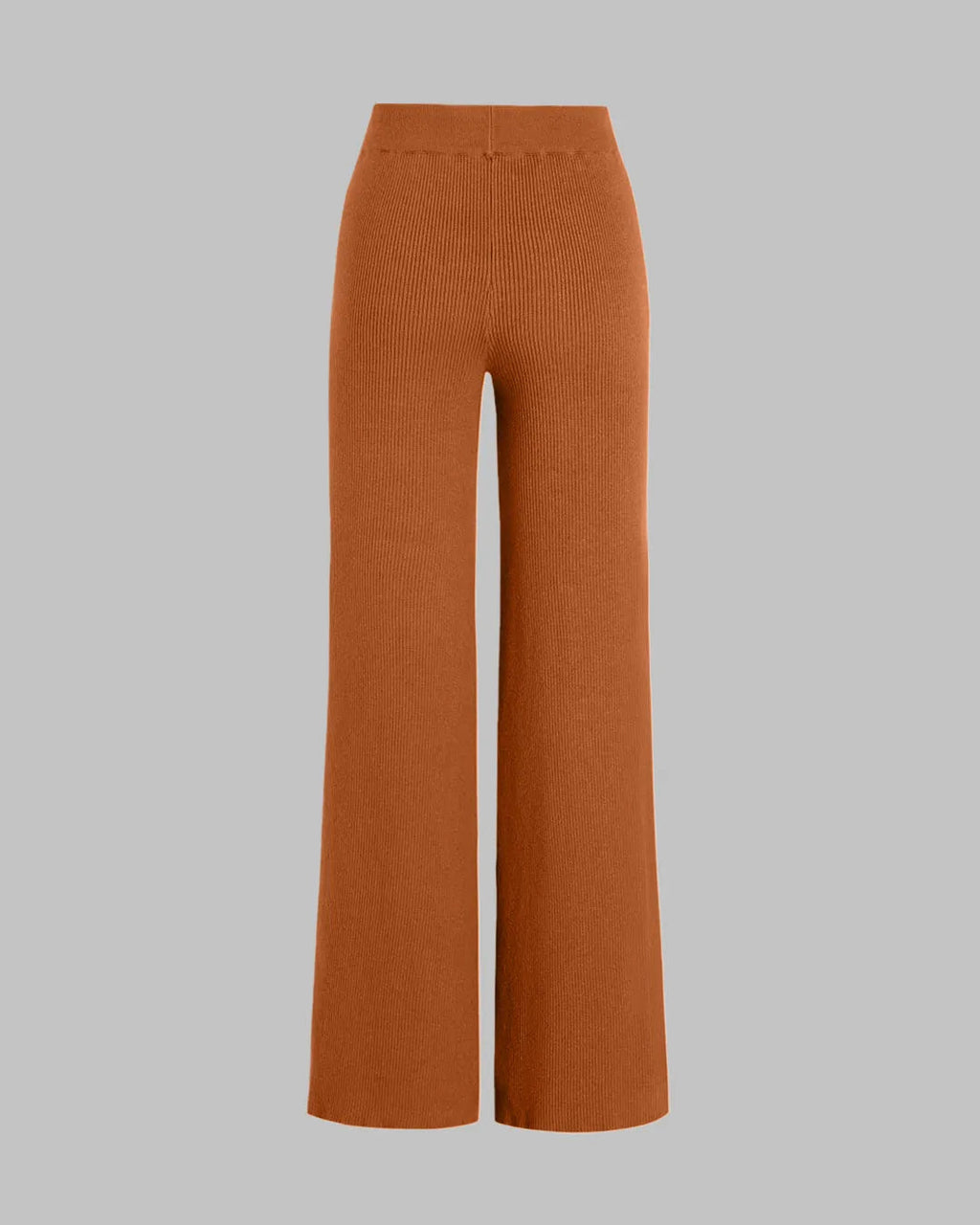 Burnt Orange Summer Ribbed Top & Trouser Coord Set
