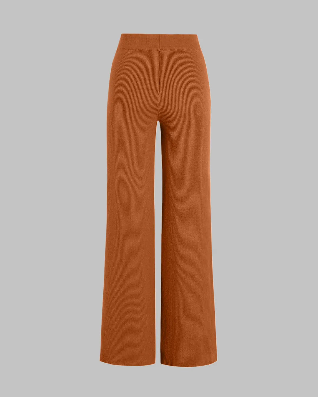 Burnt Orange Summer Ribbed Top & Trouser Coord Set