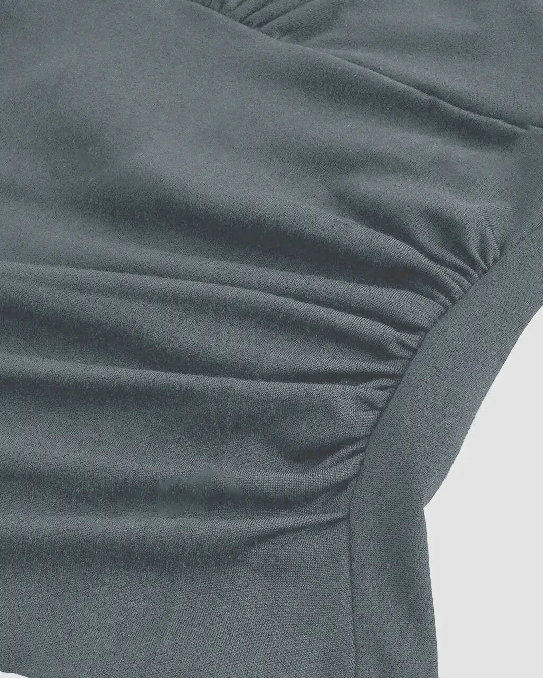 Halter Tie Waist Ruched Fitted Chic Glamour Grey Tank Top