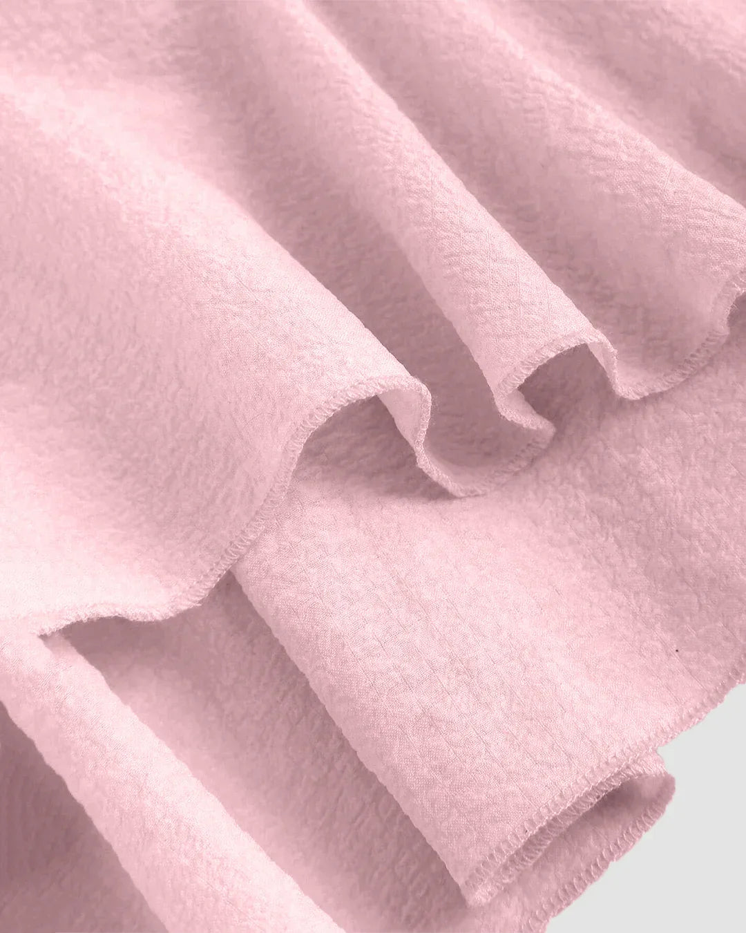 Ruffled Sleeve Tie Front Peplum Top in Baby Pink